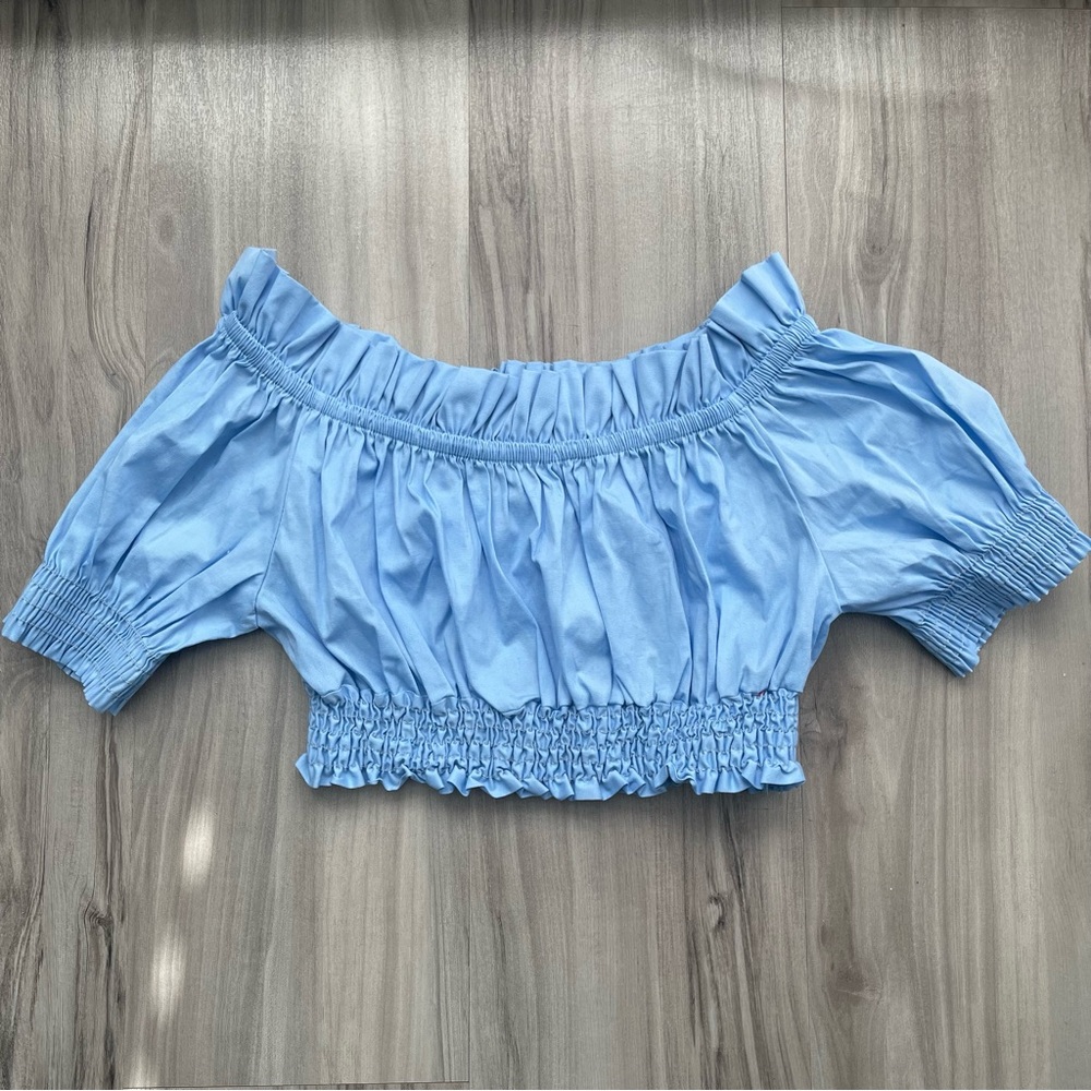 Light Blue Off-Shoulder